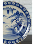 Japanese 19th Century Blue and White Porcelain Plate with Mountainous Landscape-9. Asian & Chinese Furniture, Art, Antiques, Vintage Home Décor for sale at FEA Home