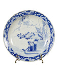 19th Century Japanese Porcelain Plate with Hand-Painted Blue and White Décor-1. Asian & Chinese Furniture, Art, Antiques, Vintage Home Décor for sale at FEA Home