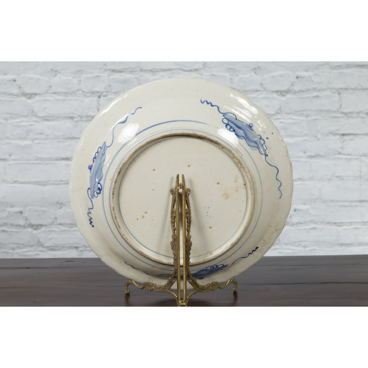 19th Century Japanese Porcelain Plate with Hand-Painted Blue and White Décor-11. Asian & Chinese Furniture, Art, Antiques, Vintage Home Décor for sale at FEA Home