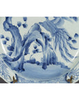 19th Century Japanese Porcelain Plate with Painted Blue and White Bird Décor-10. Asian & Chinese Furniture, Art, Antiques, Vintage Home Décor for sale at FEA Home