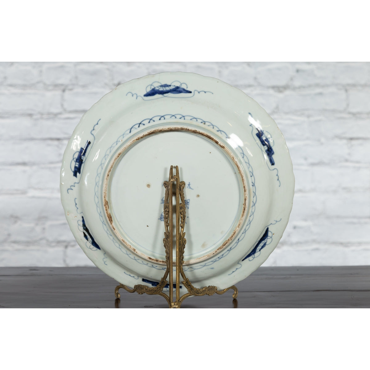19th Century Japanese Porcelain Plate with Painted Blue and White Bird Décor-12. Asian & Chinese Furniture, Art, Antiques, Vintage Home Décor for sale at FEA Home