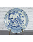 19th Century Japanese Porcelain Plate with Painted Blue and White Bird Décor-3. Asian & Chinese Furniture, Art, Antiques, Vintage Home Décor for sale at FEA Home