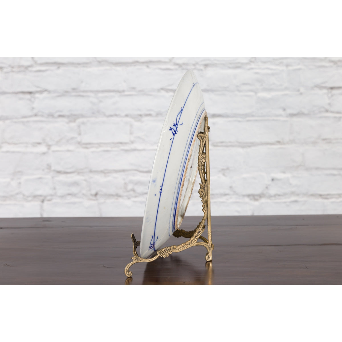 19th Century Japanese Porcelain Plate with Hand-Painted Blue and White Décor-10. Asian & Chinese Furniture, Art, Antiques, Vintage Home Décor for sale at FEA Home