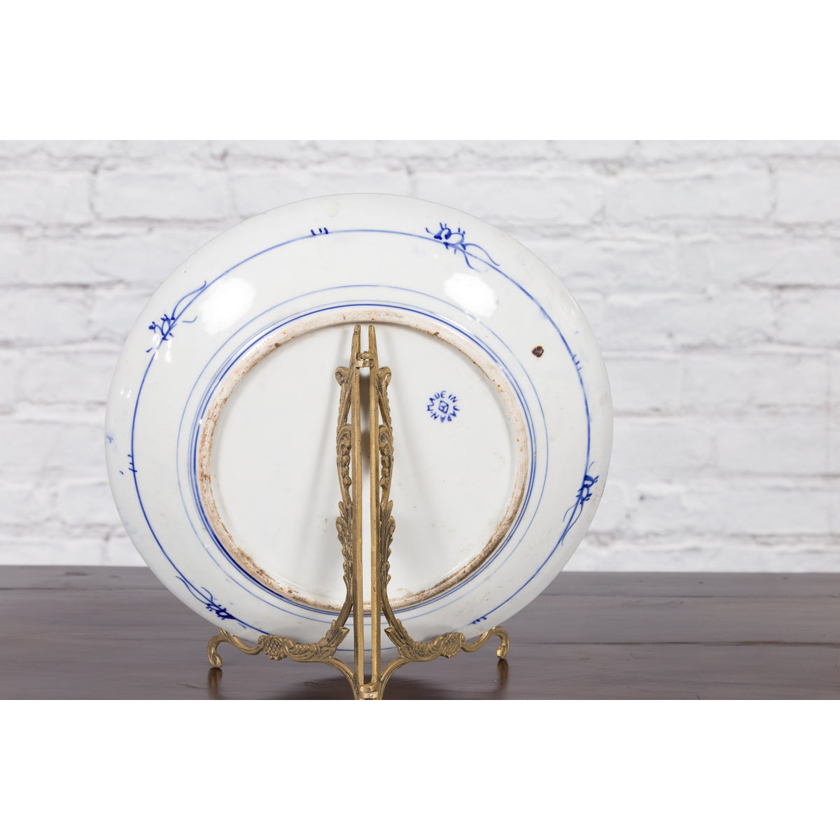 19th Century Japanese Porcelain Plate with Hand-Painted Blue and White Décor-11. Asian & Chinese Furniture, Art, Antiques, Vintage Home Décor for sale at FEA Home
