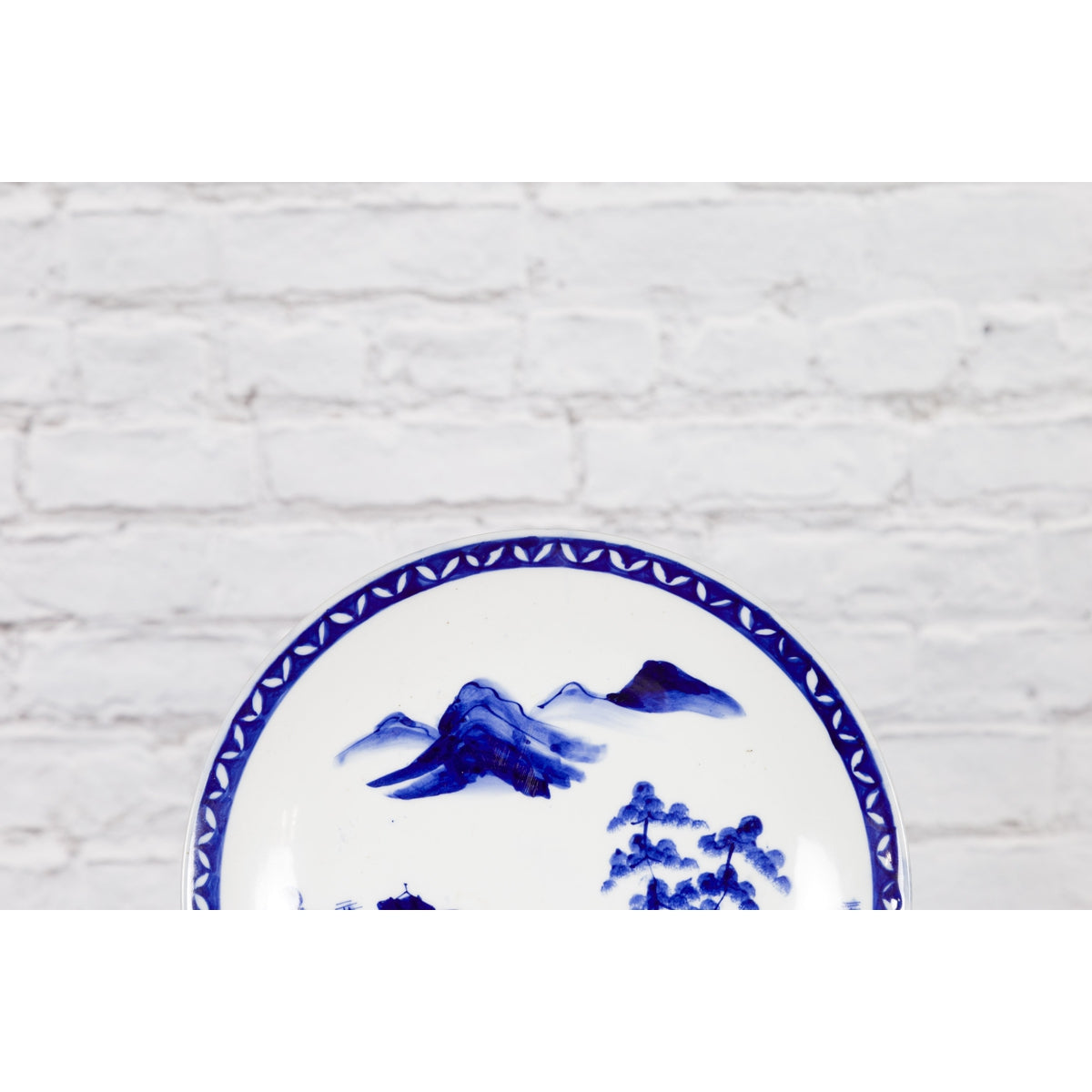 19th Century Japanese Porcelain Plate with Hand-Painted Blue and White Décor-6. Asian & Chinese Furniture, Art, Antiques, Vintage Home Décor for sale at FEA Home