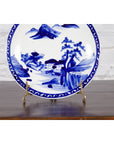19th Century Japanese Porcelain Plate with Hand-Painted Blue and White Décor-7. Asian & Chinese Furniture, Art, Antiques, Vintage Home Décor for sale at FEA Home