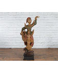 19th Century Balinese Hand-Carved and Painted Wooden Sculpture of a Young Dancer-1. Asian & Chinese Furniture, Art, Antiques, Vintage Home Décor for sale at FEA Home