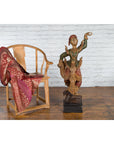 19th Century Balinese Hand-Carved and Painted Wooden Sculpture of a Young Dancer-10. Asian & Chinese Furniture, Art, Antiques, Vintage Home Décor for sale at FEA Home