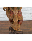 19th Century Balinese Hand-Carved and Painted Wooden Sculpture of a Young Dancer-4. Asian & Chinese Furniture, Art, Antiques, Vintage Home Décor for sale at FEA Home