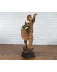 19th Century Balinese Hand-Carved and Painted Wooden Sculpture of a Young Dancer-6. Asian & Chinese Furniture, Art, Antiques, Vintage Home Décor for sale at FEA Home
