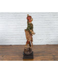 19th Century Balinese Hand-Carved and Painted Wooden Sculpture of a Young Dancer-7. Asian & Chinese Furniture, Art, Antiques, Vintage Home Décor for sale at FEA Home