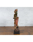 19th Century Balinese Hand-Carved and Painted Wooden Sculpture of a Young Dancer-9. Asian & Chinese Furniture, Art, Antiques, Vintage Home Décor for sale at FEA Home