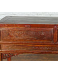 Chinese Qing Dynasty Period 19th Century Reddish Brown Table with Two Drawers-18. Asian & Chinese Furniture, Art, Antiques, Vintage Home Décor for sale at FEA Home