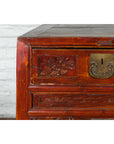 Chinese Qing Dynasty Period 19th Century Reddish Brown Table with Two Drawers-7. Asian & Chinese Furniture, Art, Antiques, Vintage Home Décor for sale at FEA Home