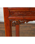 Chinese Qing Dynasty Period 19th Century Reddish Brown Table with Two Drawers-8. Asian & Chinese Furniture, Art, Antiques, Vintage Home Décor for sale at FEA Home