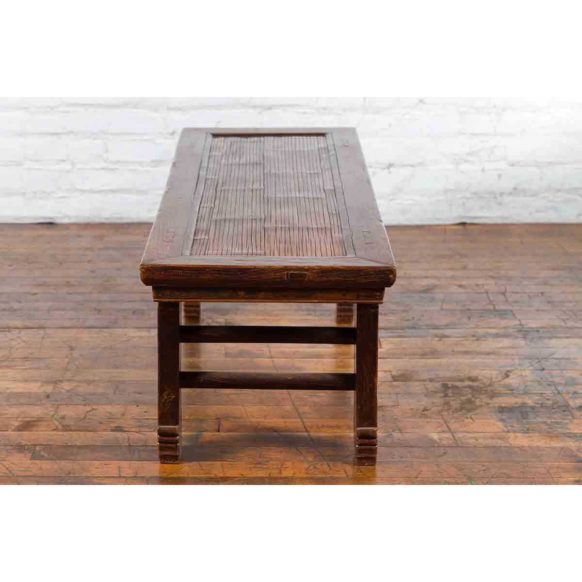 Chinese Early 20th Century Low Table with Bamboo Opium Mat Top-12. Asian & Chinese Furniture, Art, Antiques, Vintage Home Décor for sale at FEA Home