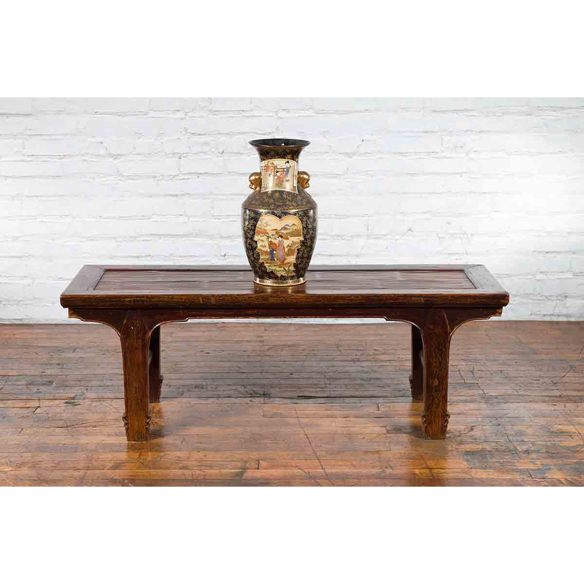 Chinese Early 20th Century Low Table with Bamboo Opium Mat Top-4. Asian & Chinese Furniture, Art, Antiques, Vintage Home Décor for sale at FEA Home