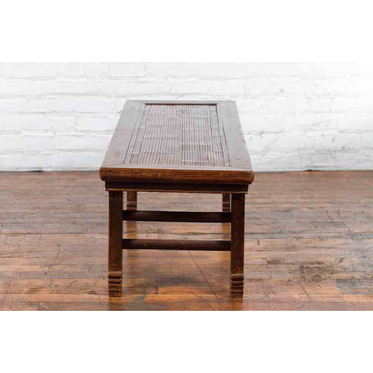 Chinese Early 20th Century Low Table with Bamboo Opium Mat Top-10. Asian & Chinese Furniture, Art, Antiques, Vintage Home Décor for sale at FEA Home