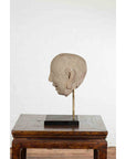 Chinese Song Dynasty Hand-Carved Limestone Head of a Lohan circa 960 to 1279 AD-9. Asian & Chinese Furniture, Art, Antiques, Vintage Home Décor for sale at FEA Home