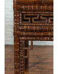 Chinese Qing Dynasty Period 19th Century Bamboo Hall Table with Fretwork Motifs-12. Asian & Chinese Furniture, Art, Antiques, Vintage Home Décor for sale at FEA Home
