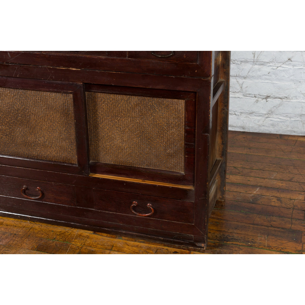 Japanese Early 20th Century Tansu Cabinet with Sliding Doors and Drawers-16. Asian & Chinese Furniture, Art, Antiques, Vintage Home Décor for sale at FEA Home