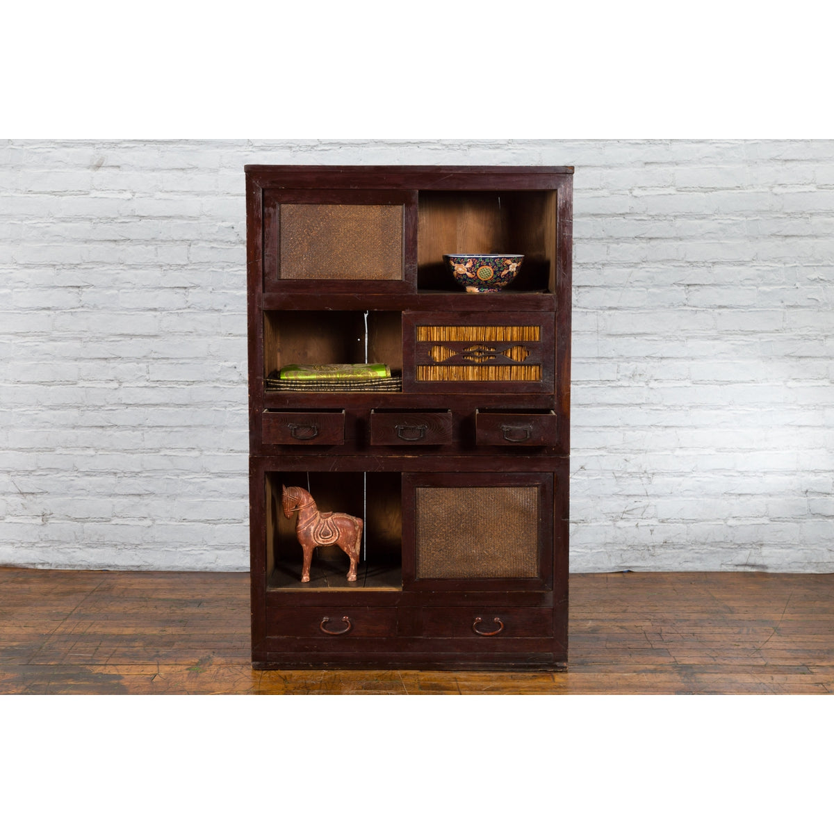 Japanese Early 20th Century Tansu Cabinet with Sliding Doors and Drawers-3. Asian & Chinese Furniture, Art, Antiques, Vintage Home Décor for sale at FEA Home