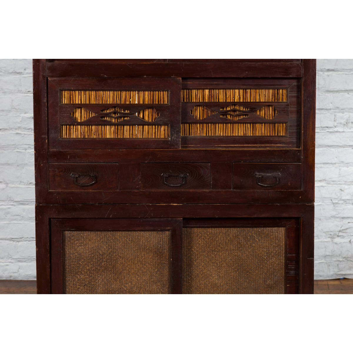 Japanese Early 20th Century Tansu Cabinet with Sliding Doors and Drawers-8. Asian & Chinese Furniture, Art, Antiques, Vintage Home Décor for sale at FEA Home