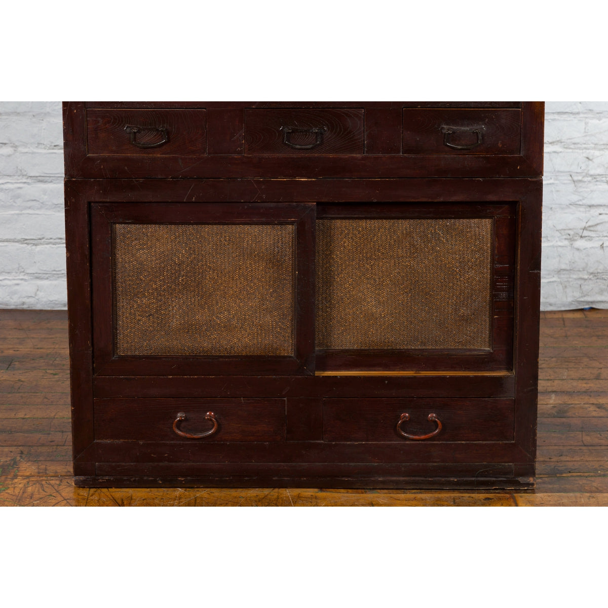 Japanese Early 20th Century Tansu Cabinet with Sliding Doors and Drawers-9. Asian & Chinese Furniture, Art, Antiques, Vintage Home Décor for sale at FEA Home