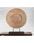 Antique Chinese 19th Century Rustic Mounted Ox Cart Wooden Wheel on Base-6. Asian & Chinese Furniture, Art, Antiques, Vintage Home Décor for sale at FEA Home