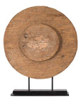 Antique Chinese 19th Century Rustic Mounted Ox Cart Wooden Wheel on Base-1. Asian & Chinese Furniture, Art, Antiques, Vintage Home Décor for sale at FEA Home