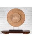 Antique Chinese 19th Century Rustic Mounted Ox Cart Wooden Wheel on Base-3. Asian & Chinese Furniture, Art, Antiques, Vintage Home Décor for sale at FEA Home