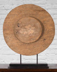 Antique Chinese 19th Century Rustic Mounted Ox Cart Wooden Wheel on Base-2. Asian & Chinese Furniture, Art, Antiques, Vintage Home Décor for sale at FEA Home