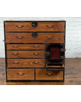Japanese 19th Century Meiji Period Brown and Black Tansu Clothing Chest-14. Asian & Chinese Furniture, Art, Antiques, Vintage Home Décor for sale at FEA Home