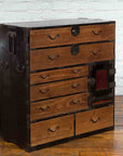 Japanese 19th Century Meiji Period Brown and Black Tansu Clothing Chest-2. Asian & Chinese Furniture, Art, Antiques, Vintage Home Décor for sale at FEA Home