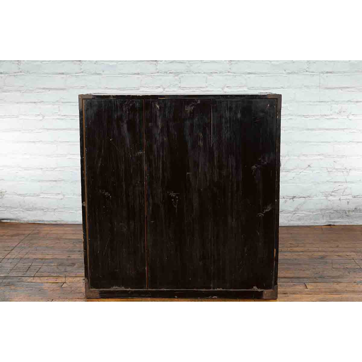 Japanese 19th Century Meiji Period Brown and Black Tansu Clothing Chest-18. Asian & Chinese Furniture, Art, Antiques, Vintage Home Décor for sale at FEA Home