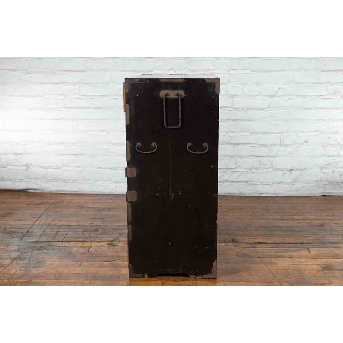 Japanese 19th Century Meiji Period Brown and Black Tansu Clothing Chest-19. Asian & Chinese Furniture, Art, Antiques, Vintage Home Décor for sale at FEA Home