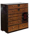 Japanese 19th Century Meiji Period Brown and Black Tansu Clothing Chest-1. Asian & Chinese Furniture, Art, Antiques, Vintage Home Décor for sale at FEA Home