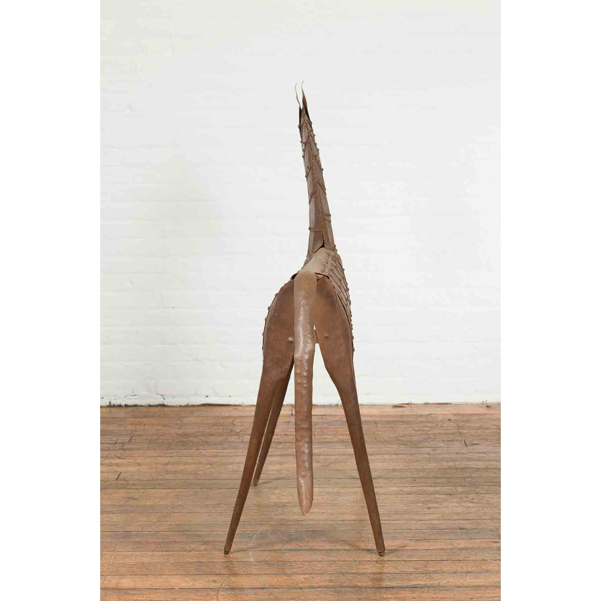 Vintage Indian Archaic Style Cast Iron Horse Sculpture with Rusty Patina-13. Asian & Chinese Furniture, Art, Antiques, Vintage Home Décor for sale at FEA Home