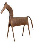 Vintage Indian Archaic Style Cast Iron Horse Sculpture with Rusty Patina-1. Asian & Chinese Furniture, Art, Antiques, Vintage Home Décor for sale at FEA Home