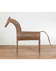 Vintage Indian Archaic Style Cast Iron Horse Sculpture with Rusty Patina-4. Asian & Chinese Furniture, Art, Antiques, Vintage Home Décor for sale at FEA Home