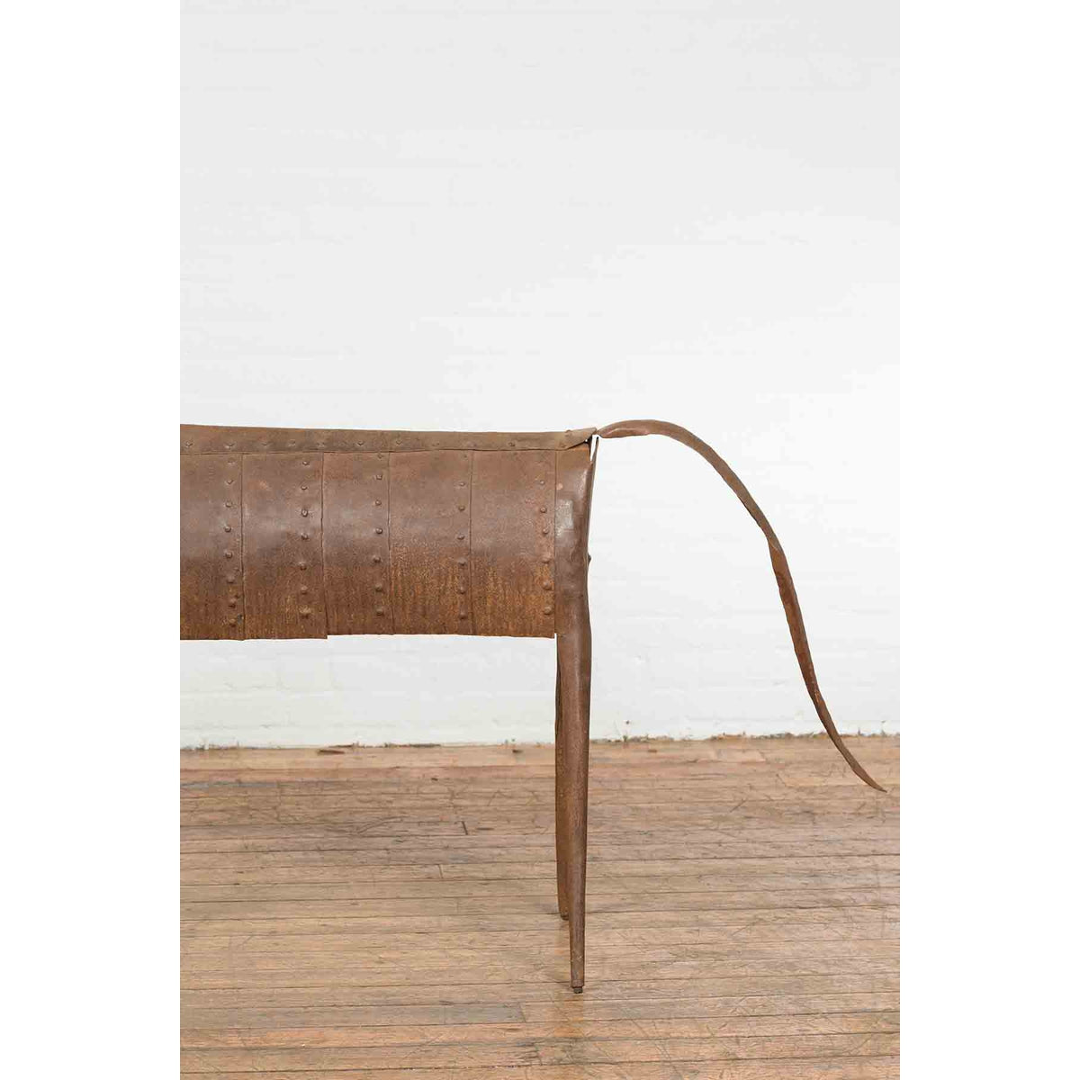 Vintage Indian Archaic Style Cast Iron Horse Sculpture with Rusty Patina-7. Asian & Chinese Furniture, Art, Antiques, Vintage Home Décor for sale at FEA Home