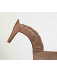 Vintage Indian Archaic Style Cast Iron Horse Sculpture with Rusty Patina-9. Asian & Chinese Furniture, Art, Antiques, Vintage Home Décor for sale at FEA Home