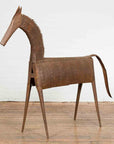 Vintage Indian Archaic Style Cast Iron Horse Sculpture with Rusty Patina-2. Asian & Chinese Furniture, Art, Antiques, Vintage Home Décor for sale at FEA Home