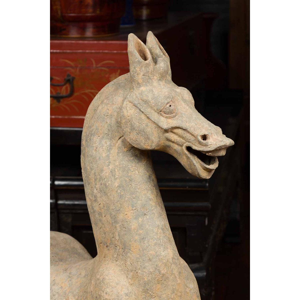 Large Chinese Han Dynasty Period Terracotta Walking Horse, circa 202 BC-200 AD-12. Asian & Chinese Furniture, Art, Antiques, Vintage Home Décor for sale at FEA Home