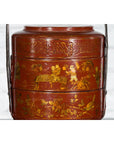 Chinese Early 20th Century Three-Tiered Red Lacquer Lunch Basket with Gilt Décor-14. Asian & Chinese Furniture, Art, Antiques, Vintage Home Décor for sale at FEA Home