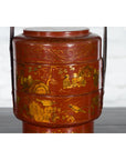 Chinese Early 20th Century Three-Tiered Red Lacquer Lunch Basket with Gilt Décor-6. Asian & Chinese Furniture, Art, Antiques, Vintage Home Décor for sale at FEA Home
