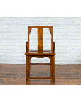 Chinese 19th Century Qing Chair with Open Arms and Hand-Carved Floral Motifs-13. Asian & Chinese Furniture, Art, Antiques, Vintage Home Décor for sale at FEA Home