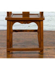 Chinese 19th Century Qing Chair with Open Arms and Hand-Carved Floral Motifs-15. Asian & Chinese Furniture, Art, Antiques, Vintage Home Décor for sale at FEA Home