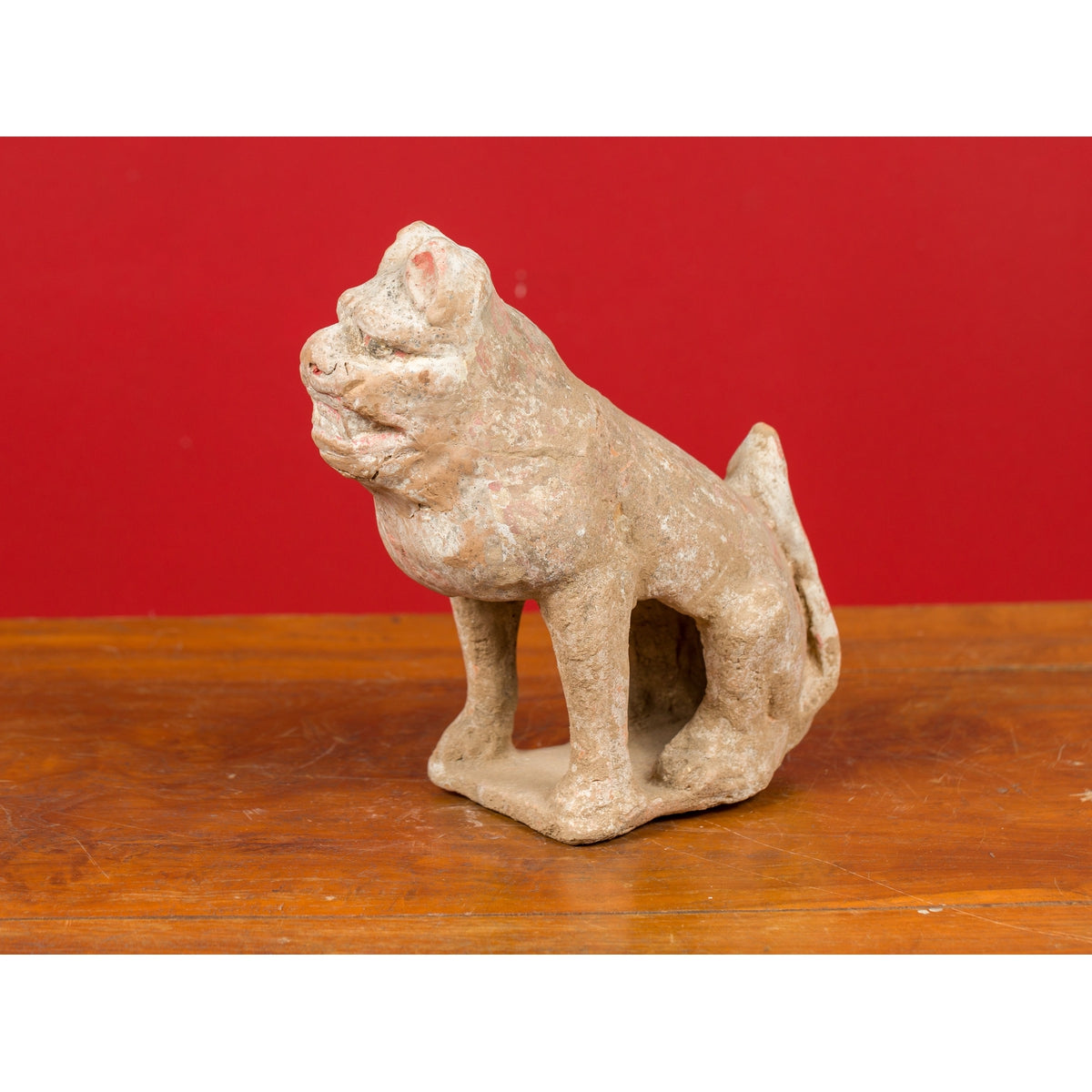Chinese 18th Century Qing Dynasty Period Terracotta Sitting Dog Mingqi Sculpture-9. Asian & Chinese Furniture, Art, Antiques, Vintage Home Décor for sale at FEA Home