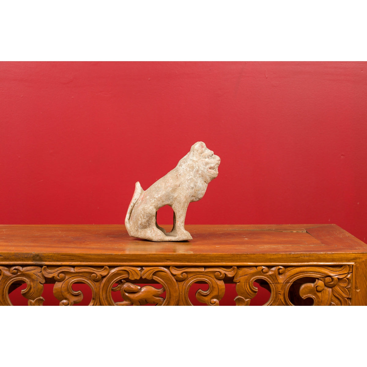 Chinese 18th Century Qing Dynasty Period Terracotta Sitting Dog Mingqi Sculpture-5. Asian & Chinese Furniture, Art, Antiques, Vintage Home Décor for sale at FEA Home